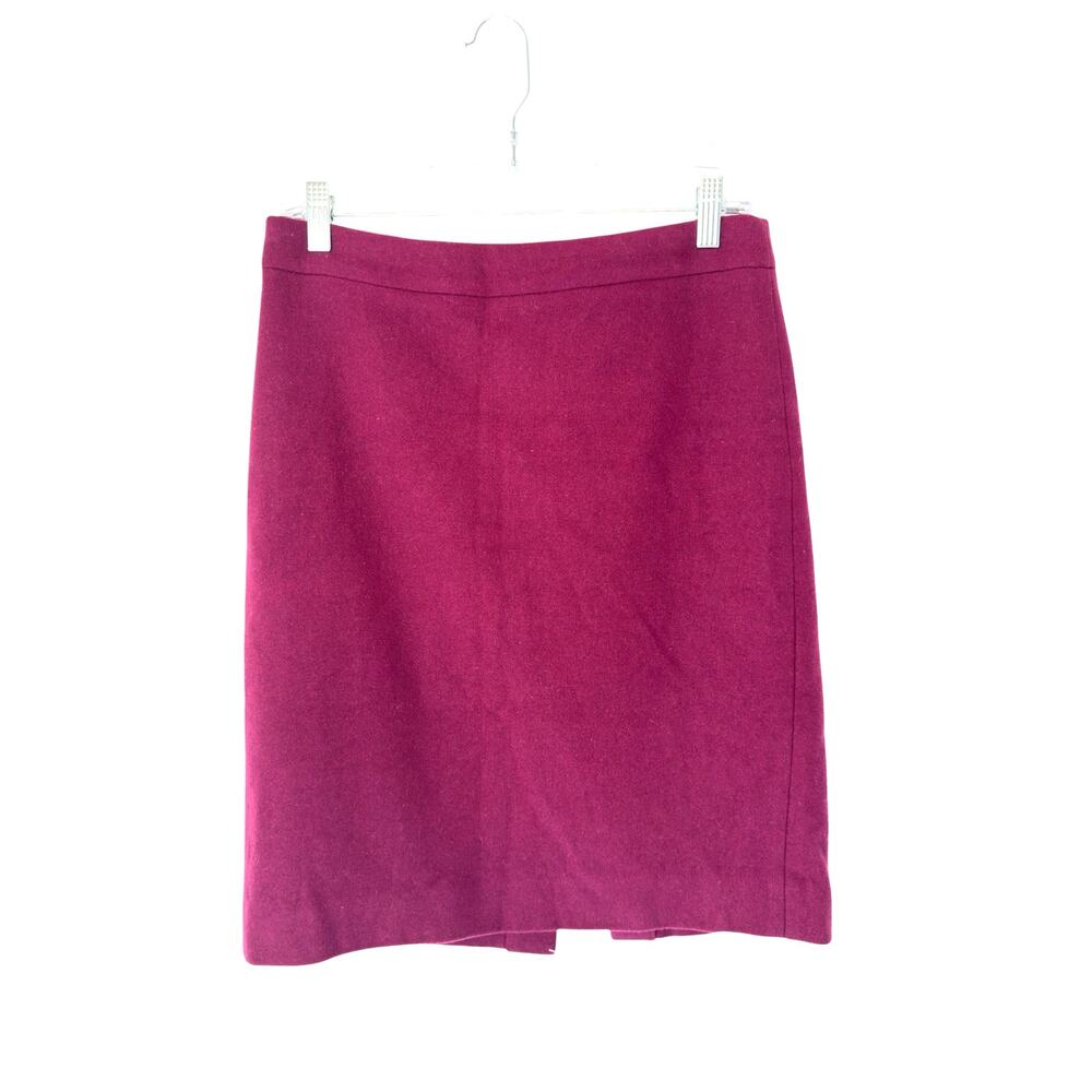 J.Crew Burgundy Work Office Business Wool Blend The‎ Pencil Skirt Size 4